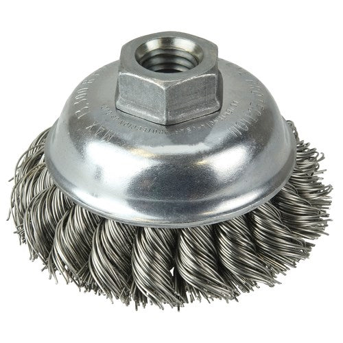 13163 3 1/2 SS KNOT CUP BRUSH 5/8-11