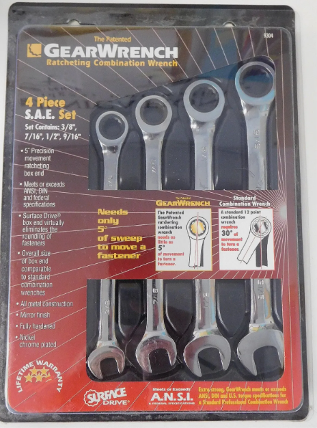 4 PCS SAE SET GEARWRENCH